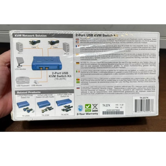 TRENDnet Tk207 2-port USB KVM Switch Cable Kit  Brand New Sealed - Picture 5 of 6